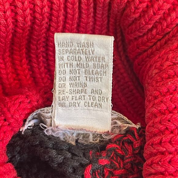 VINTAGE 90s Buffalo Plaid Oversized Turtleneck Tunic Sweater Size Large - Picture 5 of 5